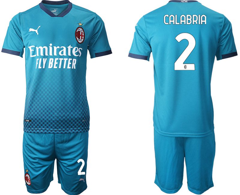 Men 2020-2021 club AC milan away #2 blue Soccer Jerseys->ac milan jersey->Soccer Club Jersey